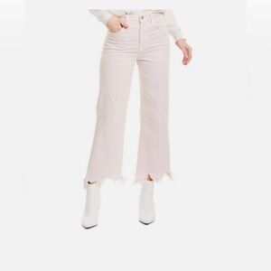 J Brand Soft pink super high rise wide straight jeans size 26